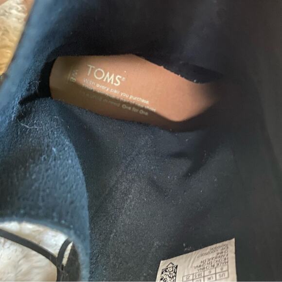 Toms Mila Black Suede Block Heel Lace Up Slouchy Boho Boots Size 8 Womens - Picture 12 of 16